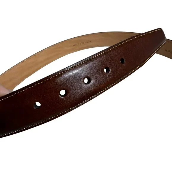 Trafalgar Brown Hand-Polished Cortina Leather Belt, 32/80 - Picture 5 of 11